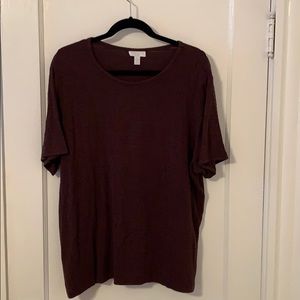 Charter Club Woman Brown Top 2X with gold accents